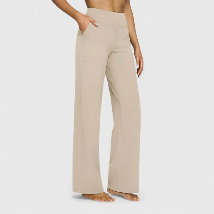 Maya | Wide Leg Trousers with High Waist and Side Pockets