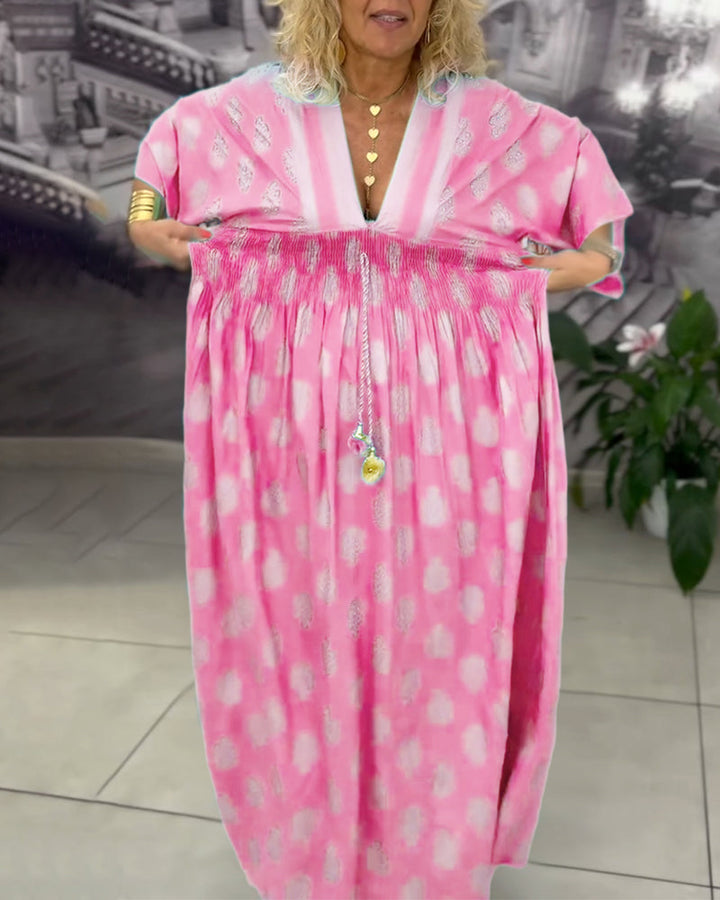 Daisy | Maxi Summer Dress with V-Neck and Smocked Waist