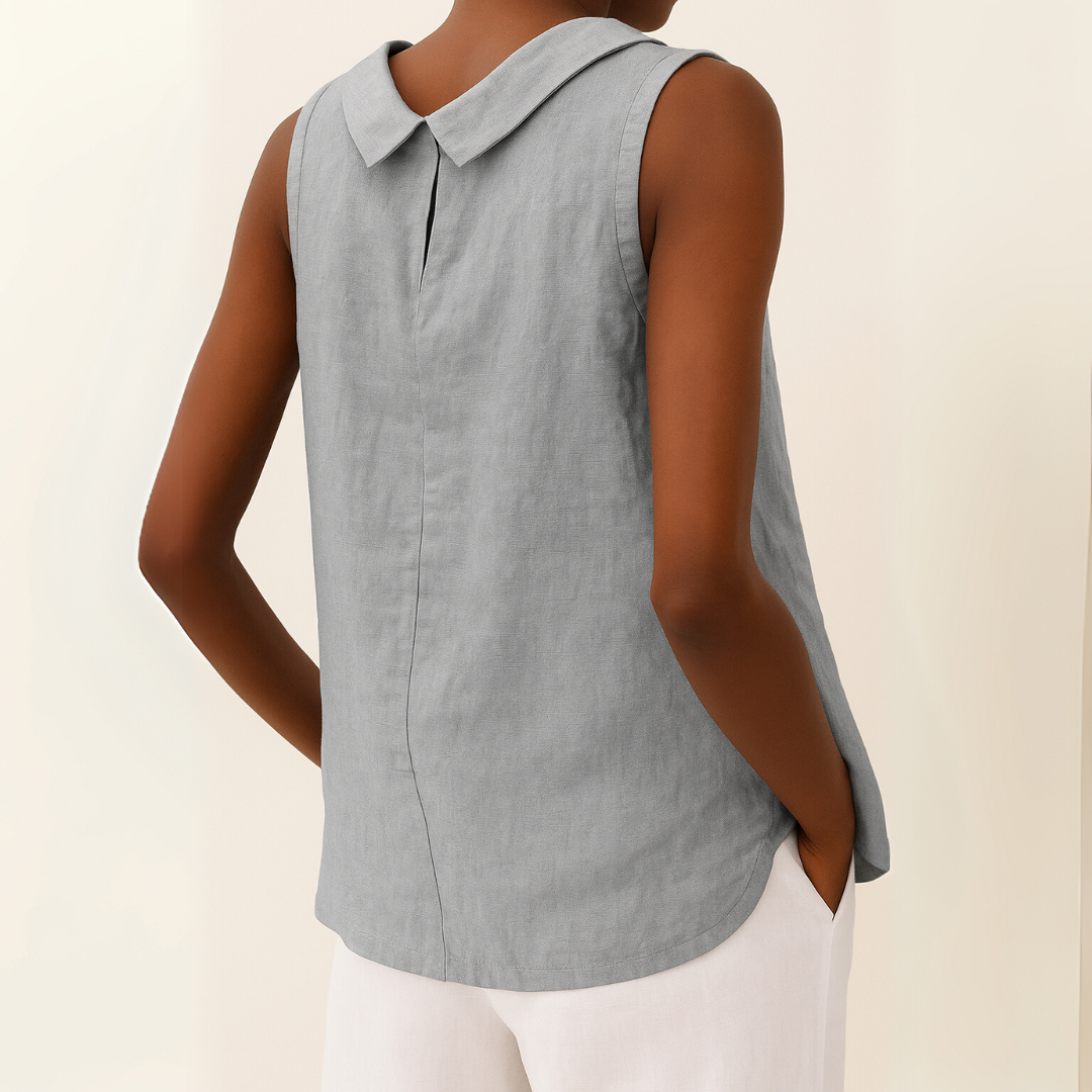 Kit | Sleeveless Top with Round Neckline and Relaxed Fit