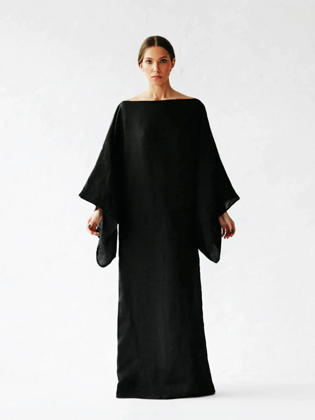 Gianna | Midi Cocktail Dress with Kimono Sleeves and Belted Waist