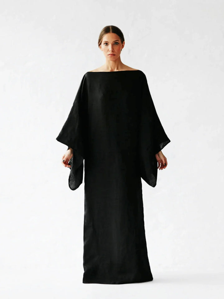 Gianna | Midi Cocktail Dress with Kimono Sleeves and Belted Waist