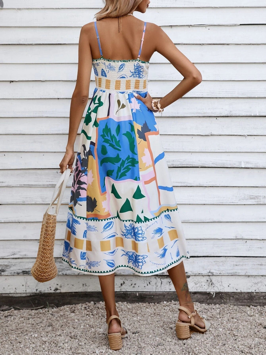 Eden | Boho Midi Dress Square Neck