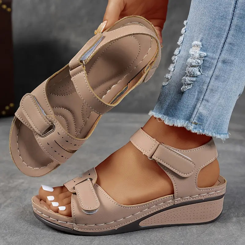 Nina | Orthopedic Wedge Sandal with Velcro Straps