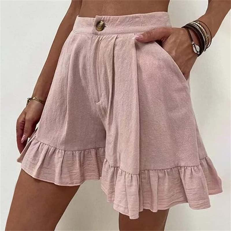 Bea | High Waist Shorts with Ruffle Hem