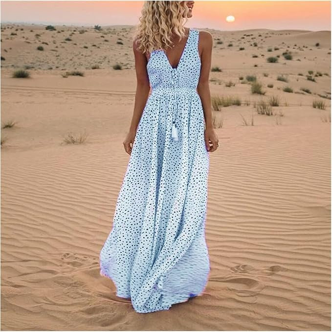 Ella | Maxi Summer Dress with Boho Print and Ruffle Hem