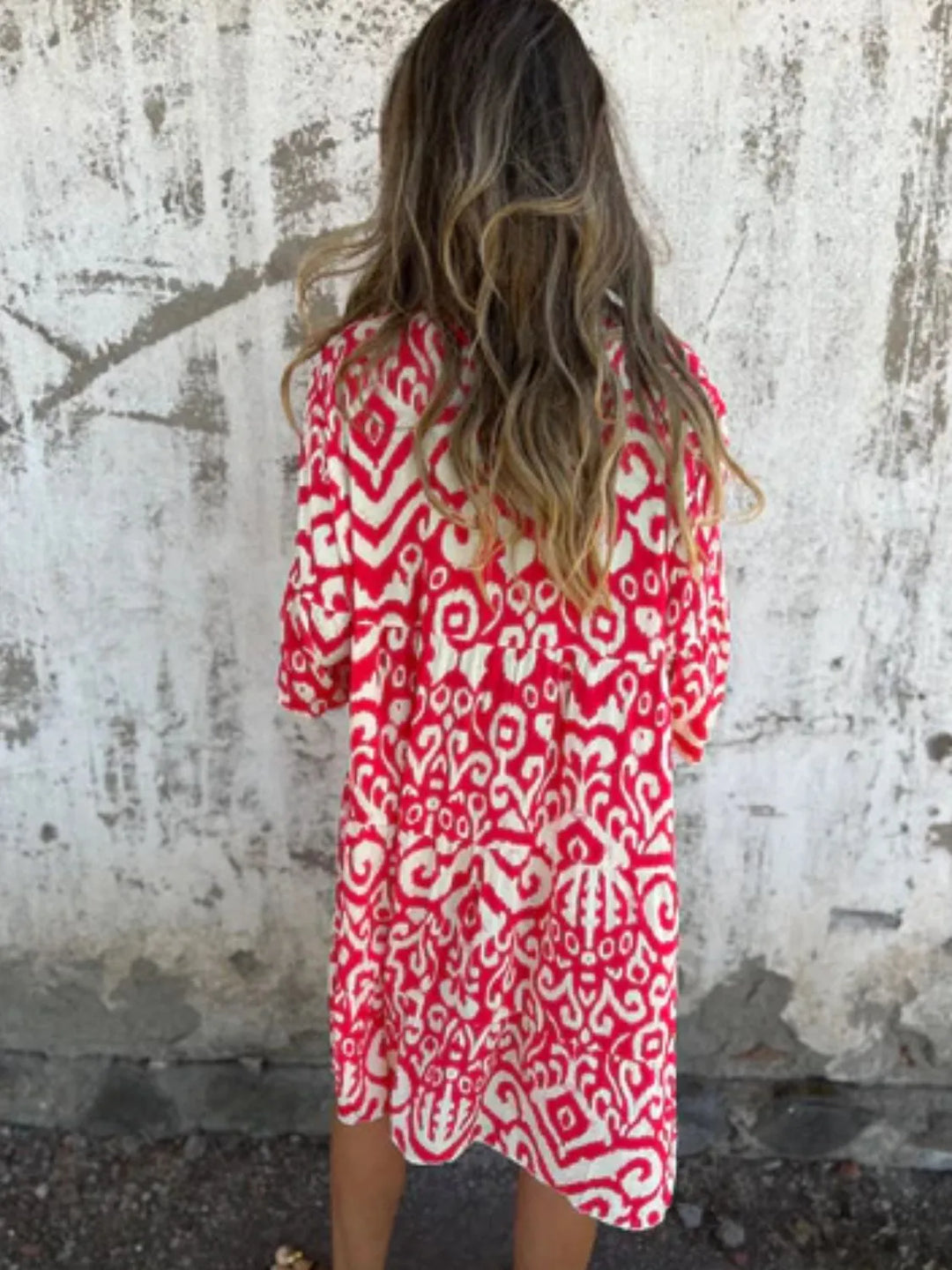 Bella | Mini Summer Dress with Boho Print and V-Neck