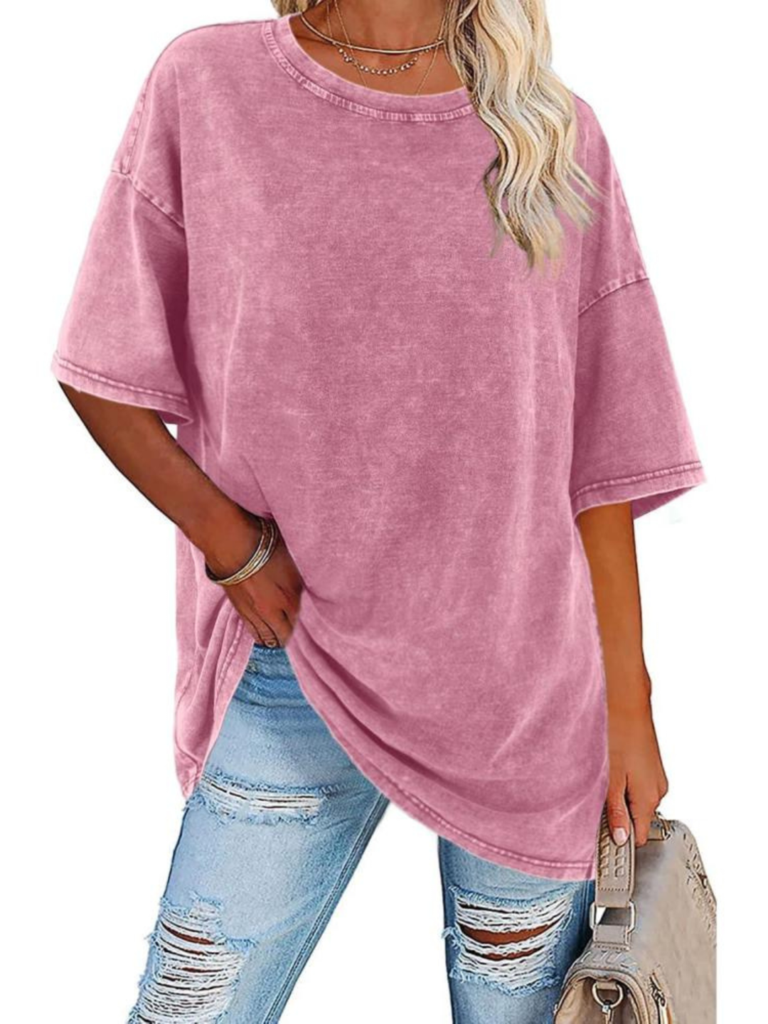 Remi | Oversized T-Shirt with Round Neckline and Short Sleeves