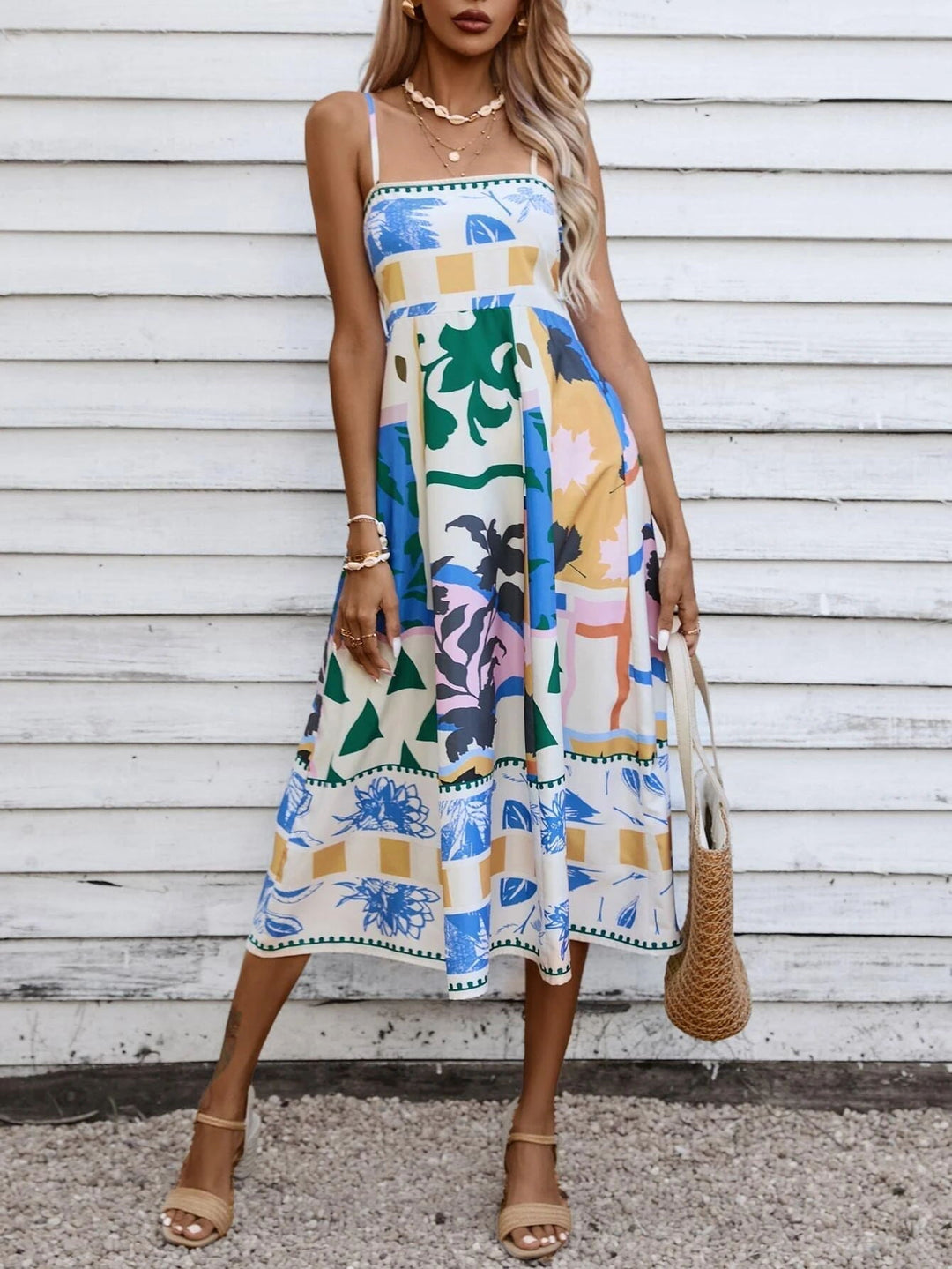 Eden | Boho Midi Dress Square Neck