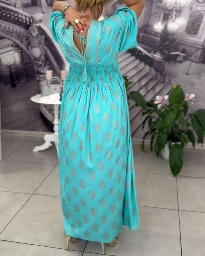 Daisy | Maxi Summer Dress with V-Neck and Smocked Waist