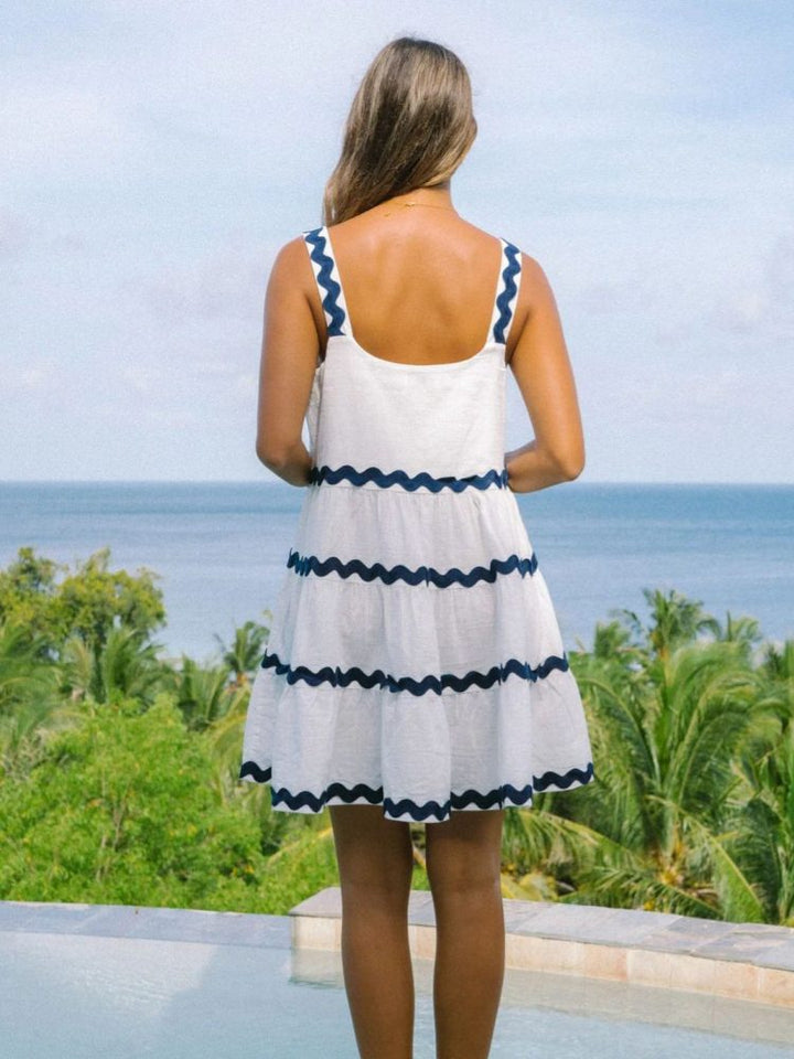 India | Summer Mini Dress Tiered Square Neck