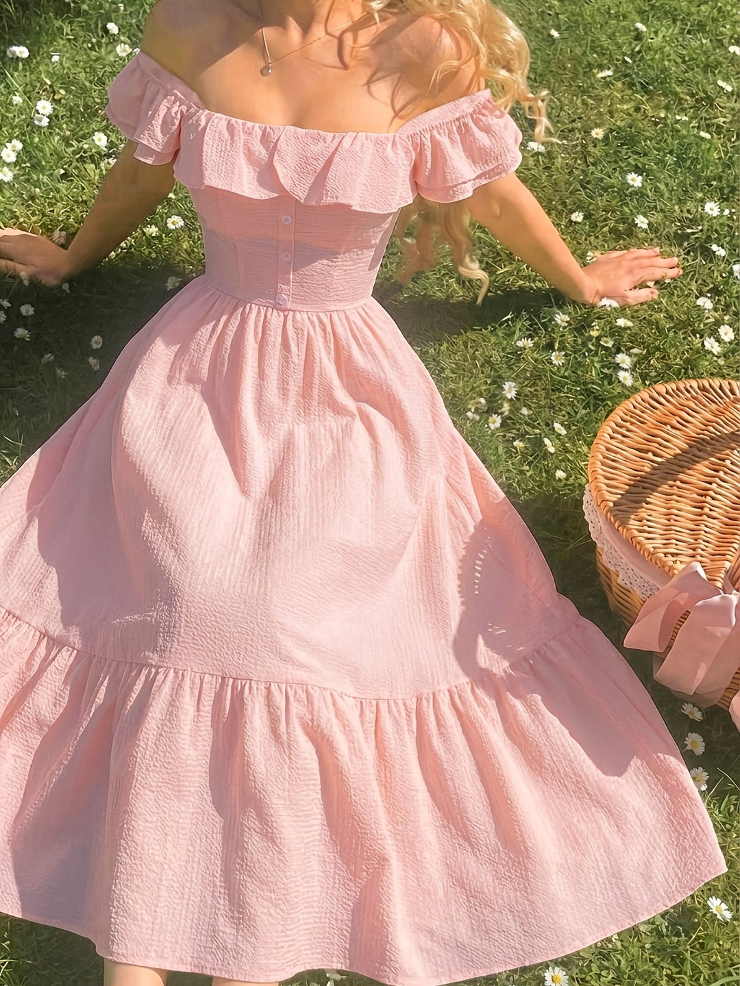 Flora | Cocktail Maxi Dress Off-Shoulder Ruffled