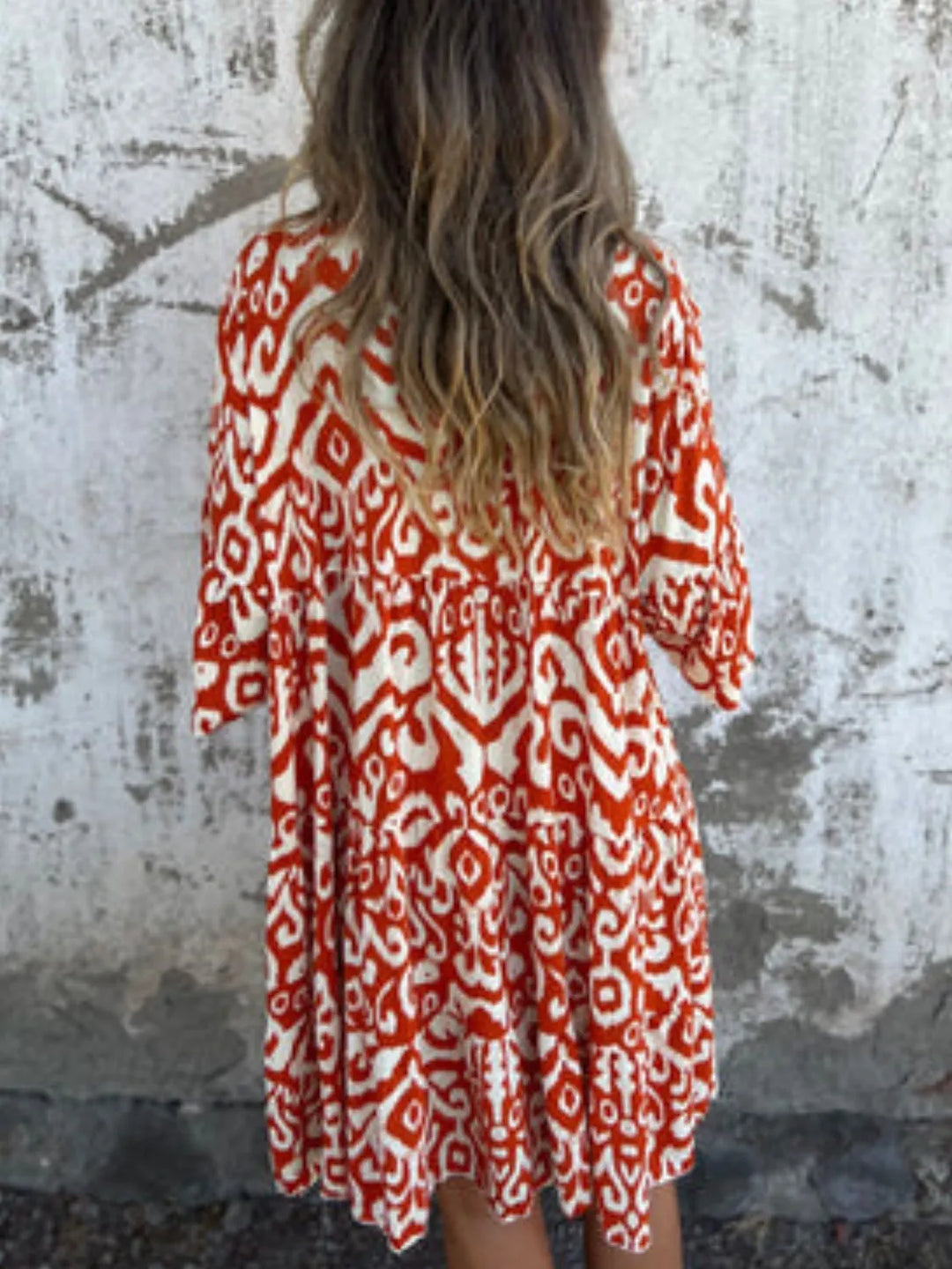 Bella | Mini Summer Dress with Boho Print and V-Neck