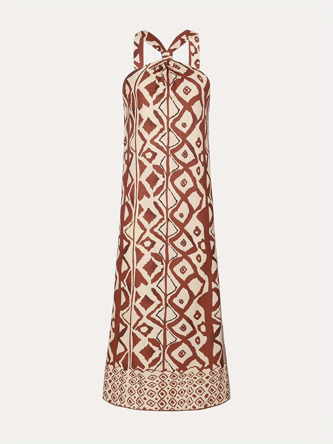 Eliza | Maxi Halter Neck Dress with Boho Print