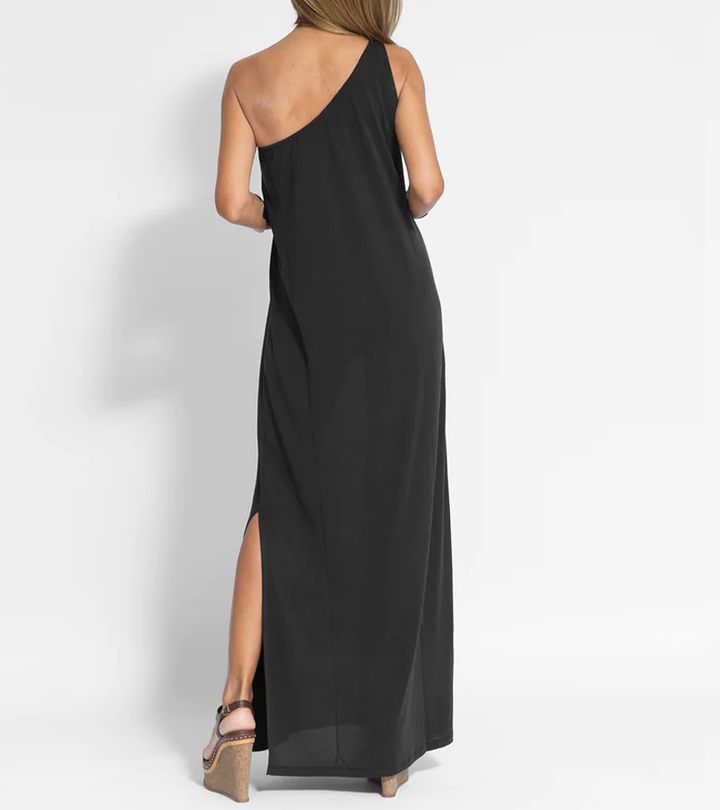 Olivia | Maxi Wedding Guest Dress with One Shoulder
