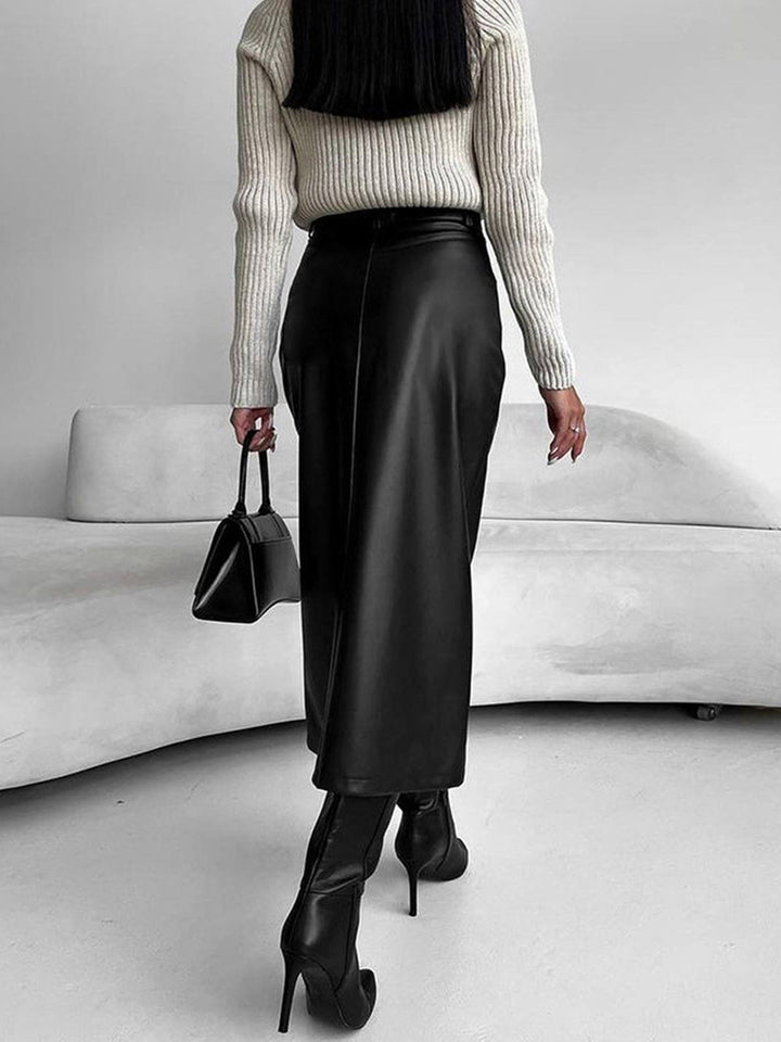 Kate | Midi Pencil Skirt with Front Slit