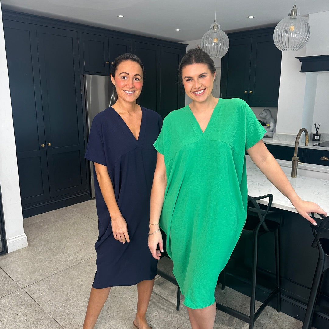 Olivia | Midi Summer Dress with V-Neck and Kimono Sleeve