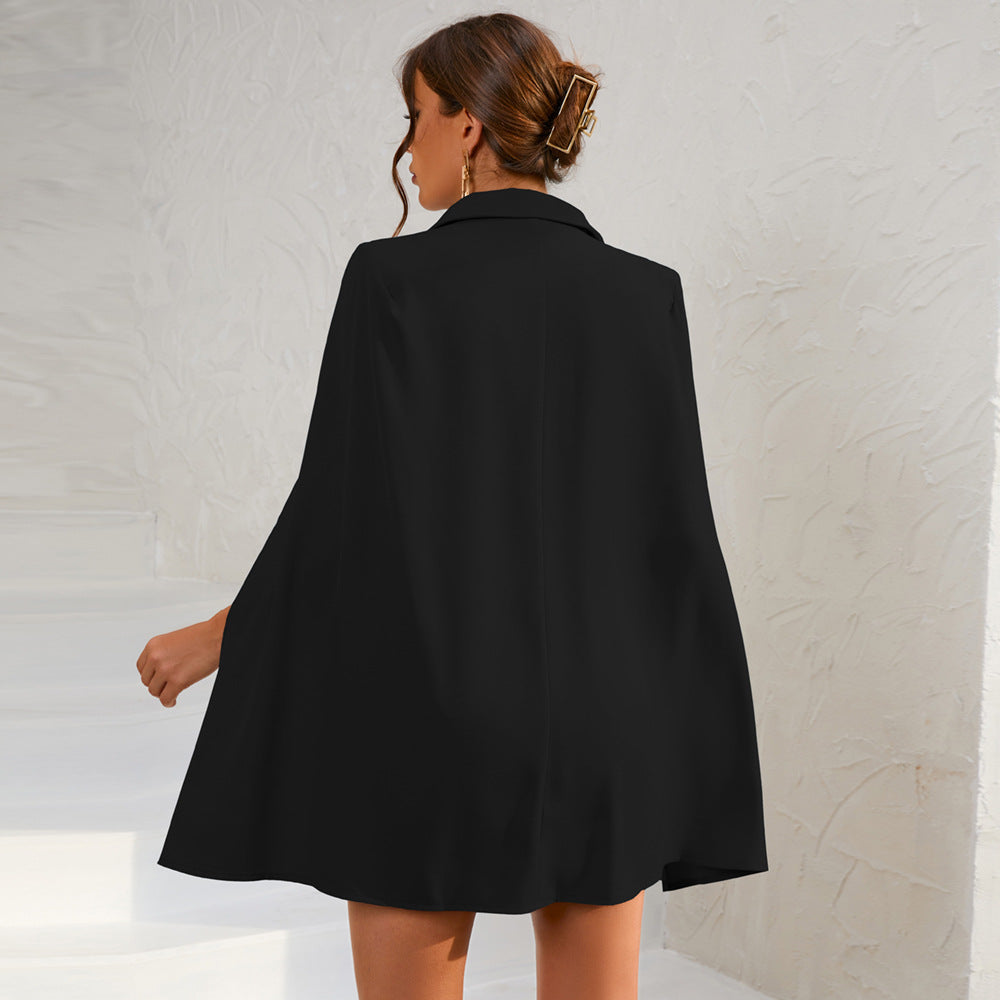 Eleanor | Mini Cocktail Dress with Cape Sleeves and Belted Waist