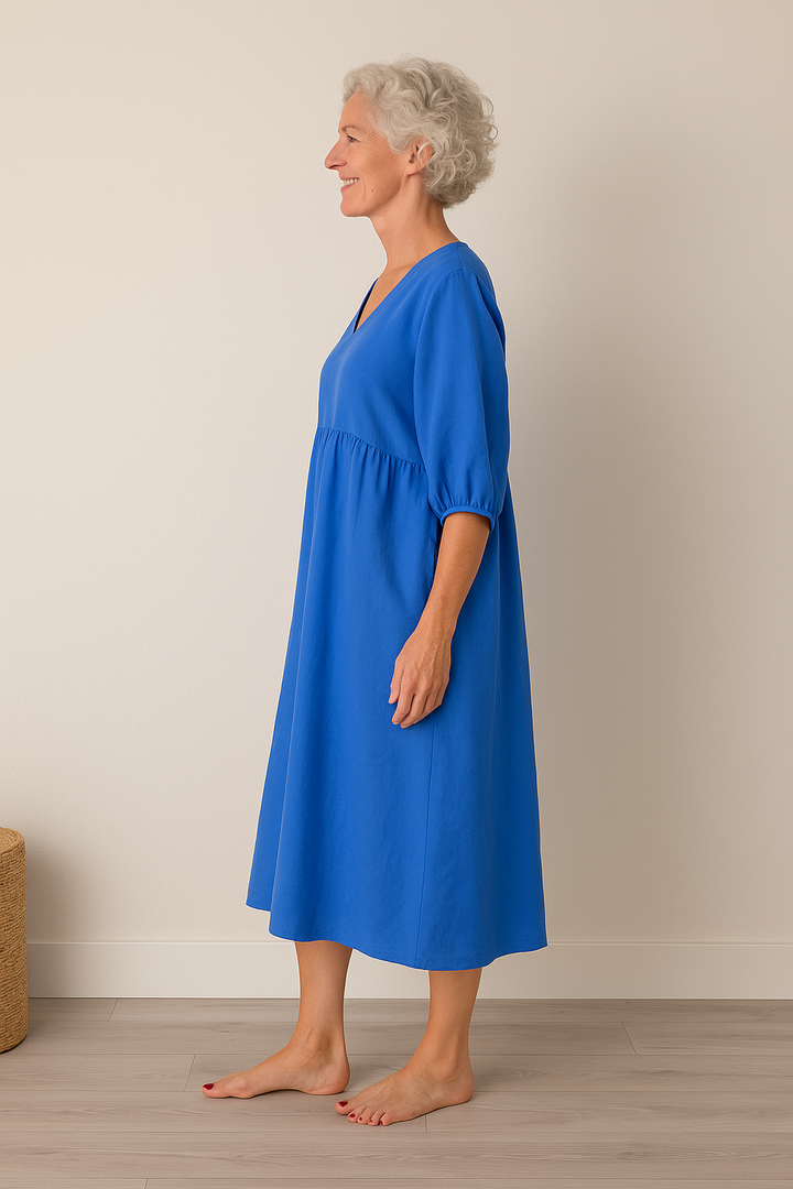 Ruby | Midi Summer Dress with V-Neck and Side Pockets