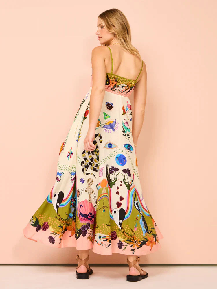 Aubrey | Boho Maxi Dress Spaghetti Strap