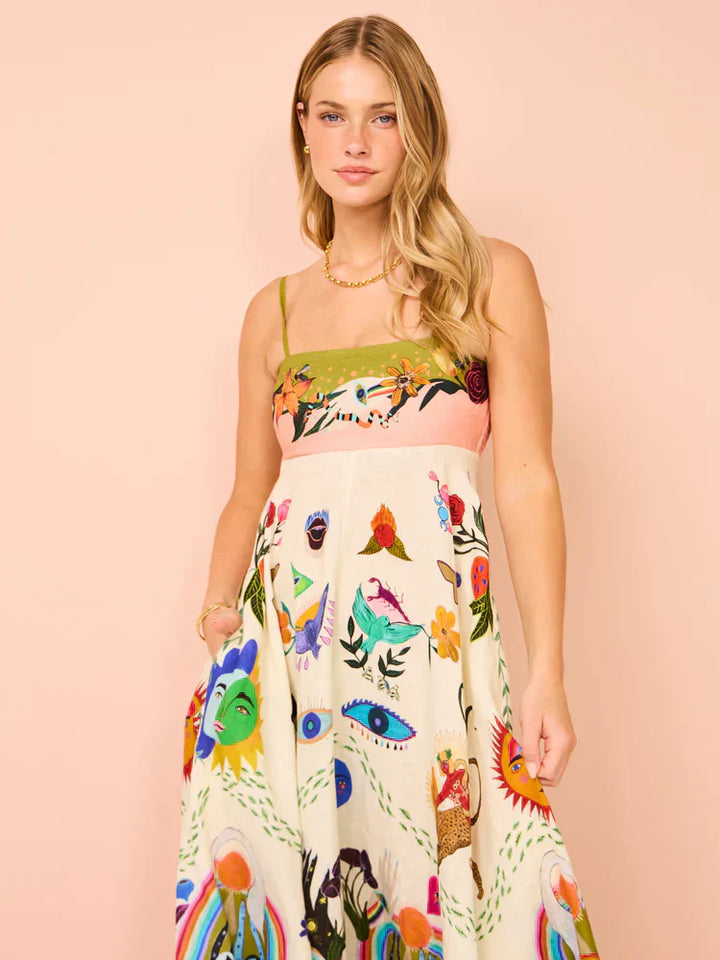 Aubrey | Boho Maxi Dress Spaghetti Strap