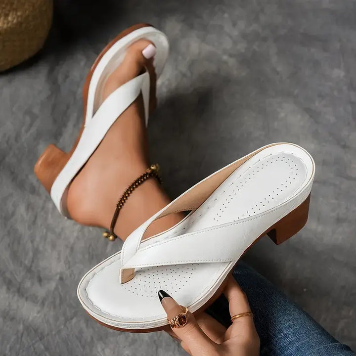 Abigail | Orthopedic Block Heel Sandal with Thong Strap