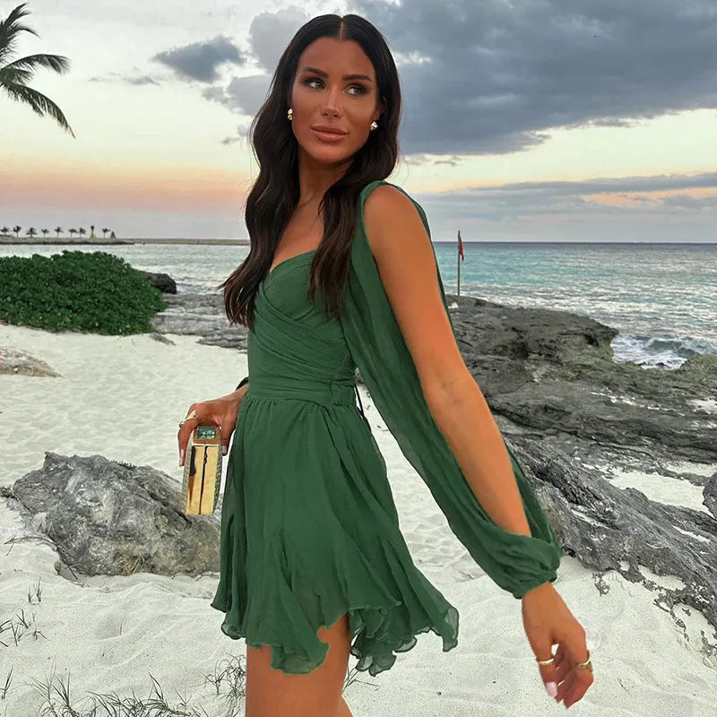 Charlotte | Mini Summer Dress with Leopard Print and V-Neck