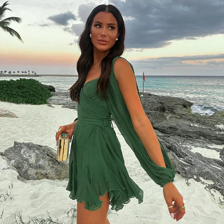 Charlotte | Mini Summer Dress with Leopard Print and V-Neck