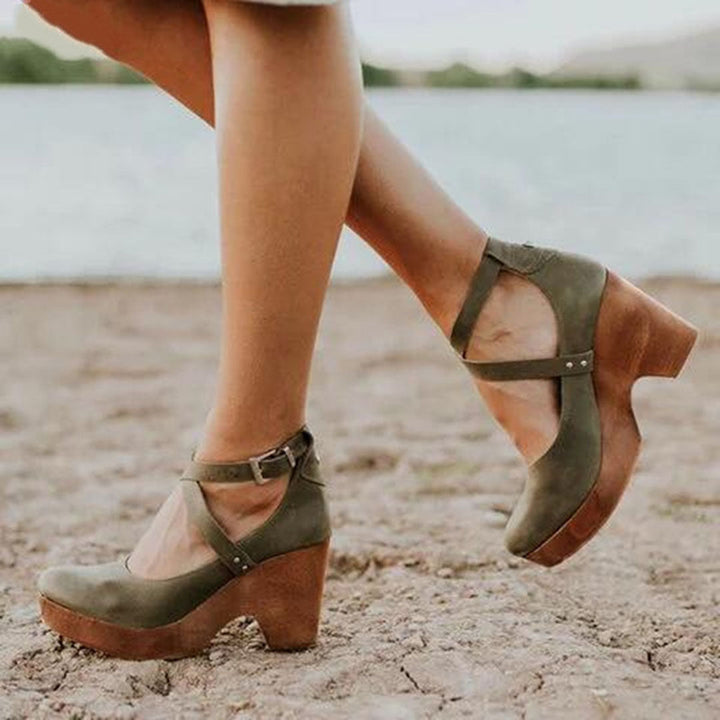 Teresa | Orthopedic Mary Jane Shoes with Wedge Heel and Ankle Strap