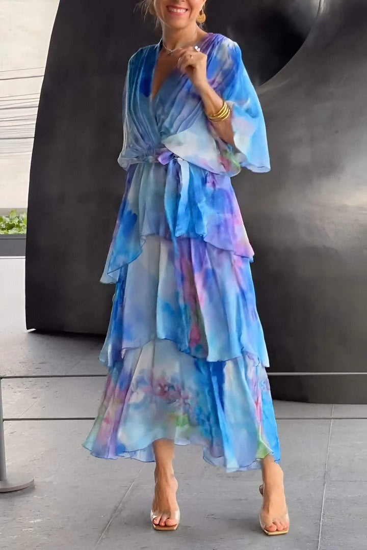 Polly | Cocktail Maxi Dress Layered Multicolour