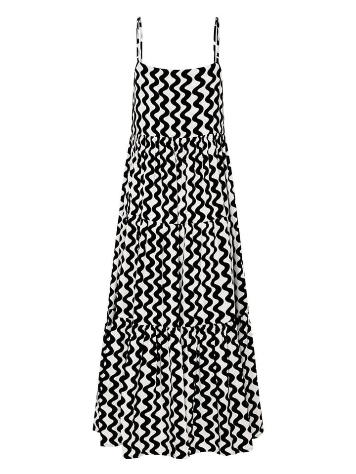 Diana | Maxi Summer Dress with Geometric Print and Spaghetti Straps