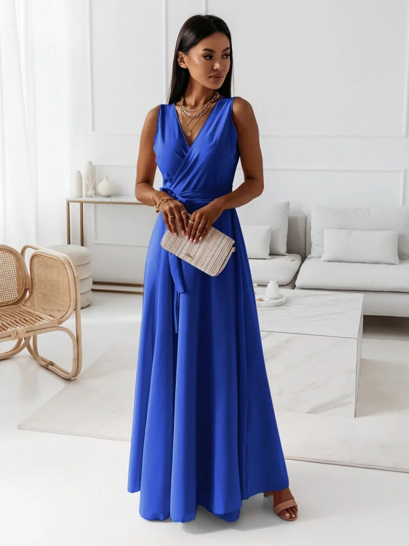 Gabrielle | Maxi Wedding Guest Dress with V-Neck Wrap
