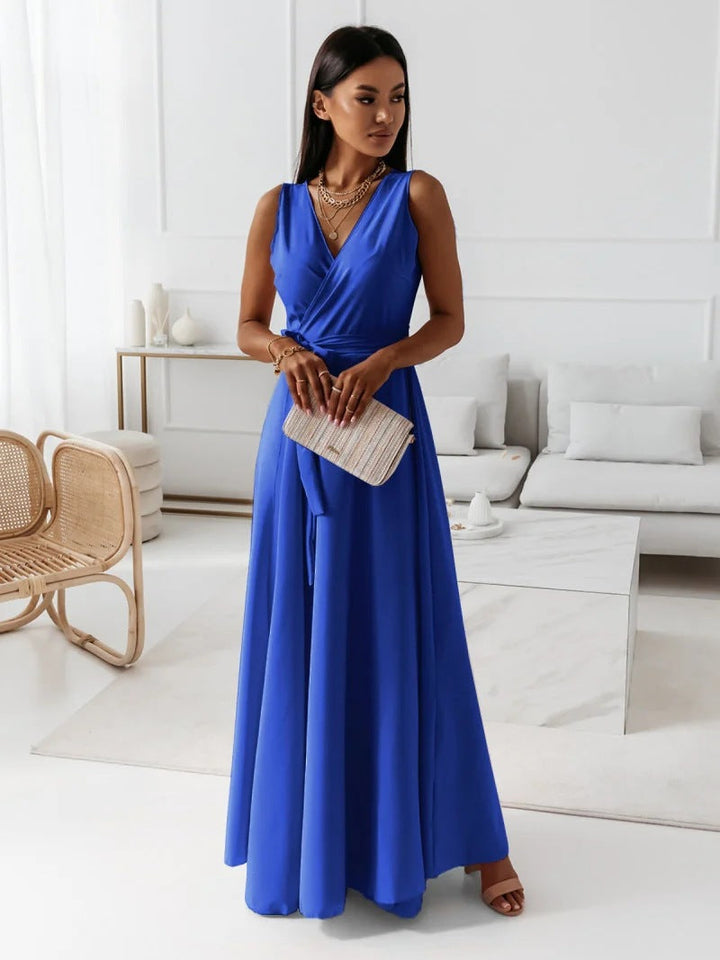 Gabrielle | Maxi Wedding Guest Dress with V-Neck Wrap