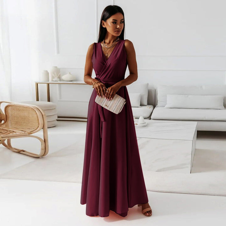 Gabrielle | Maxi Wedding Guest Dress with V-Neck Wrap
