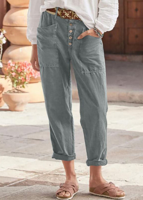 Jodie | Relaxed Fit Trousers with Button Front and Patch Pockets