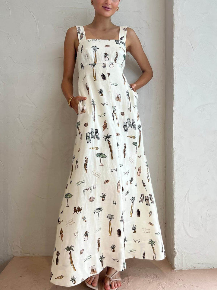Felicity | Wedding Guest White Maxi Dress Square Neck