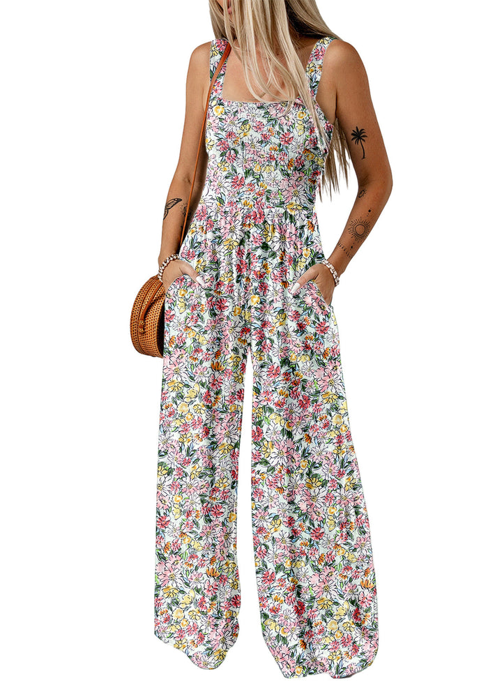 Florence | Maxi Jumpsuit with Floral Print and Wide Leg