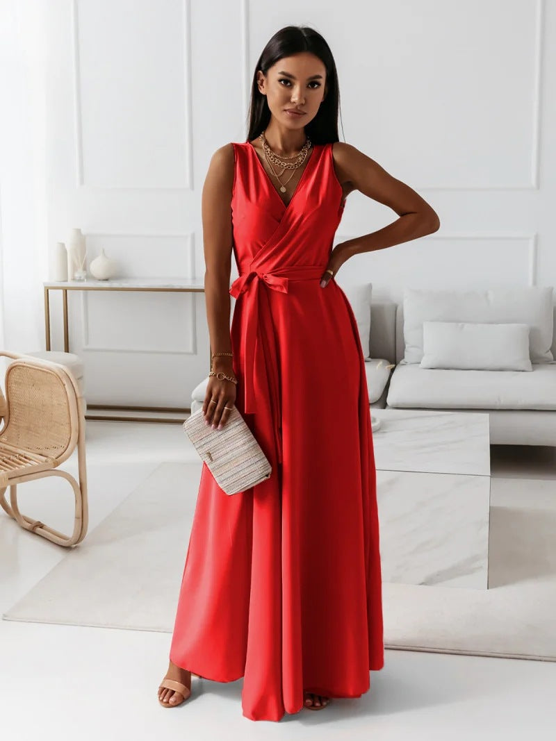 Gabrielle | Maxi Wedding Guest Dress with V-Neck Wrap