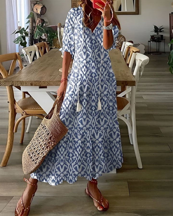 Fiona | Maxi Summer Dress with Boho Print