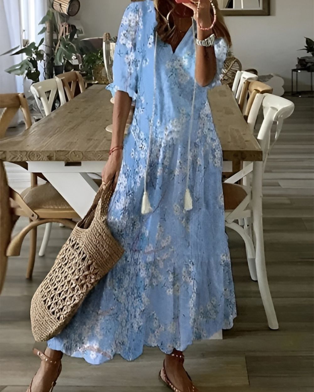 Fiona | Maxi Summer Dress with Boho Print