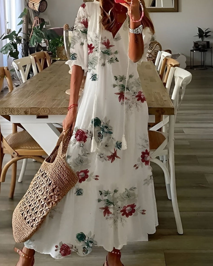 Fiona | Maxi Summer Dress with Boho Print