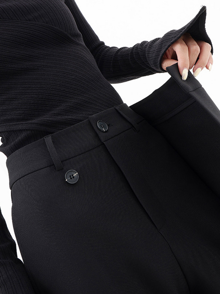 Iris | Wide Leg Trousers with High Waist and Wrap Front
