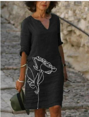 Hailey | Midi Summer Dress with Boho Print