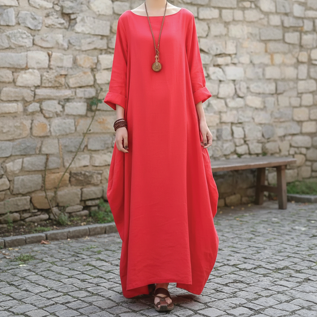Amanda | Maxi Summer Dress with Loose Fit and Long Sleeves