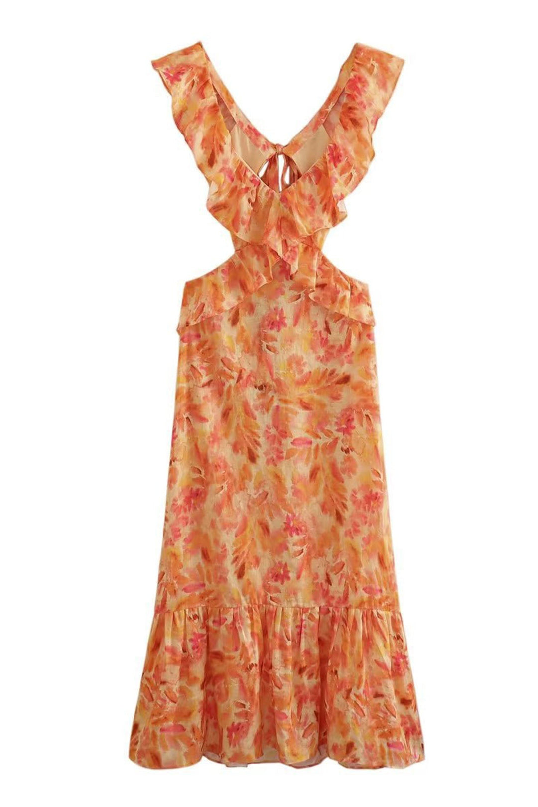 Mia | Maxi Summer Dress with Abstract Print and Ruffle Detail