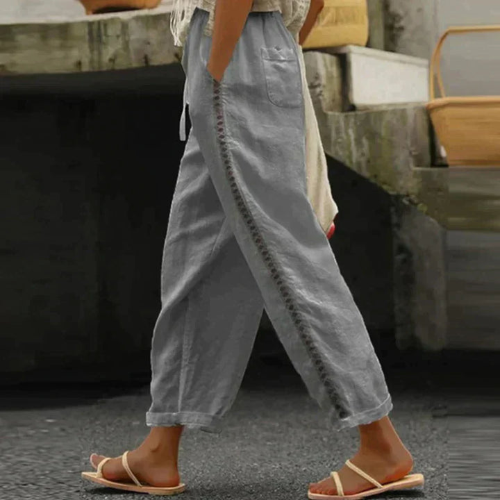 Abby | Womens Trousers High Waist Striped