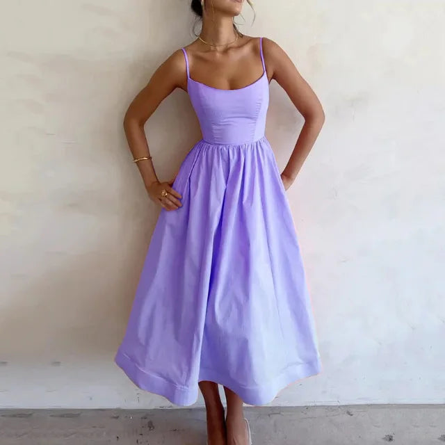 Jovie | Midi Summer Dress with Sweetheart Neck and A-Line Skirt