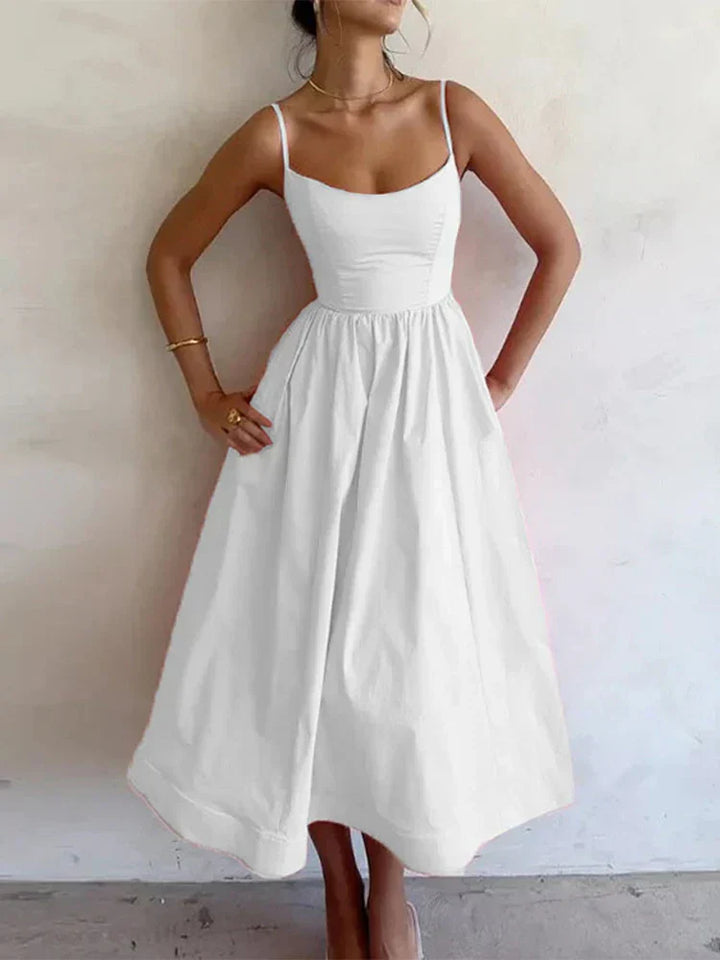 Jovie | Midi Summer Dress with Sweetheart Neck and A-Line Skirt