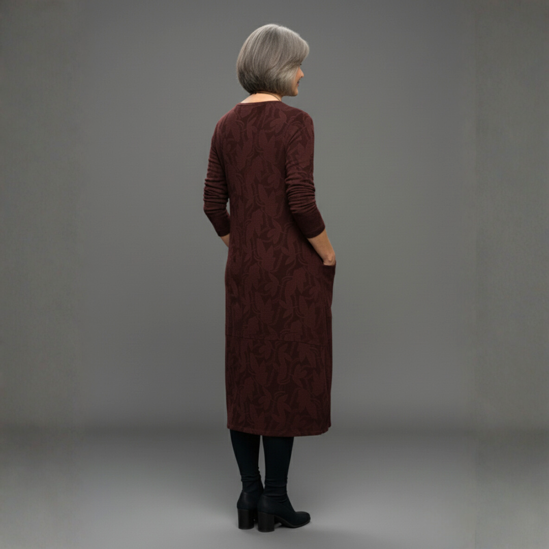 Iris | Midi Summer Dress with Long Sleeves and Pockets