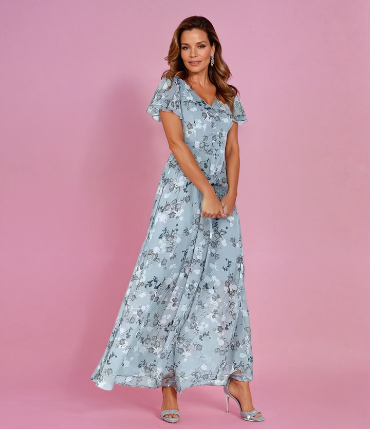 Jasmin | Maxi Summer Dress with Floral Print and V-Neck