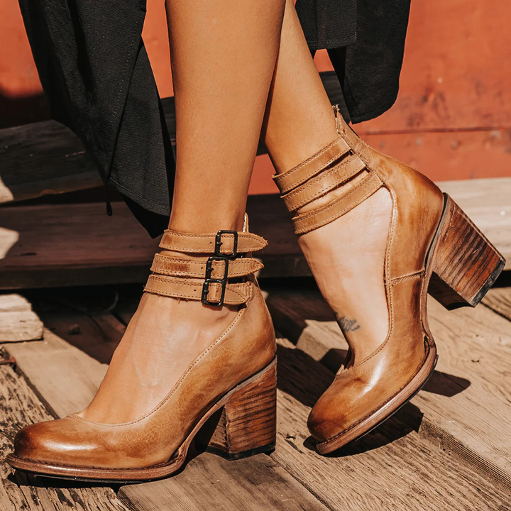 Vera | Orthopedic Block Heel Sandals with Strappy Detail